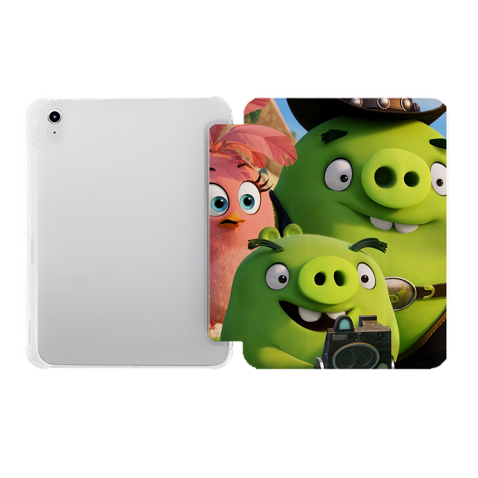 （画像用） Angry Birds アングリーバード IPad ケース ペン収納付き 三つ折りスタンド PUレザー×シリコン 対応機種9.5/10.5/10.9インチ